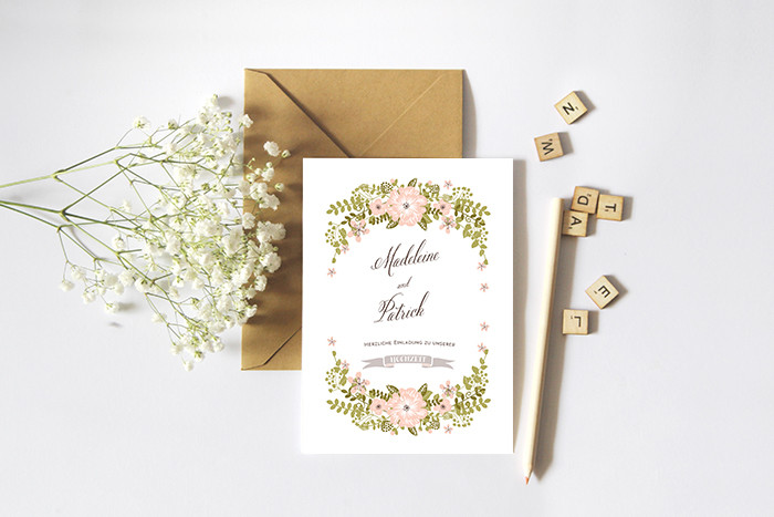 Einladung Hochzeit Vintage
 Hochzeitspapeterie und Einladungskarten