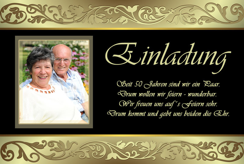 Einladungen Zur Goldenen Hochzeit
 Einladung & Einladungskarten Goldene Hochzeit