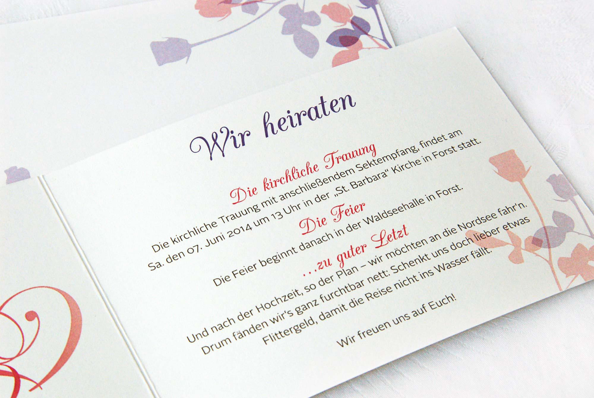 Einladungskarten Hochzeit
 Einladungskarten Hochzeit Text