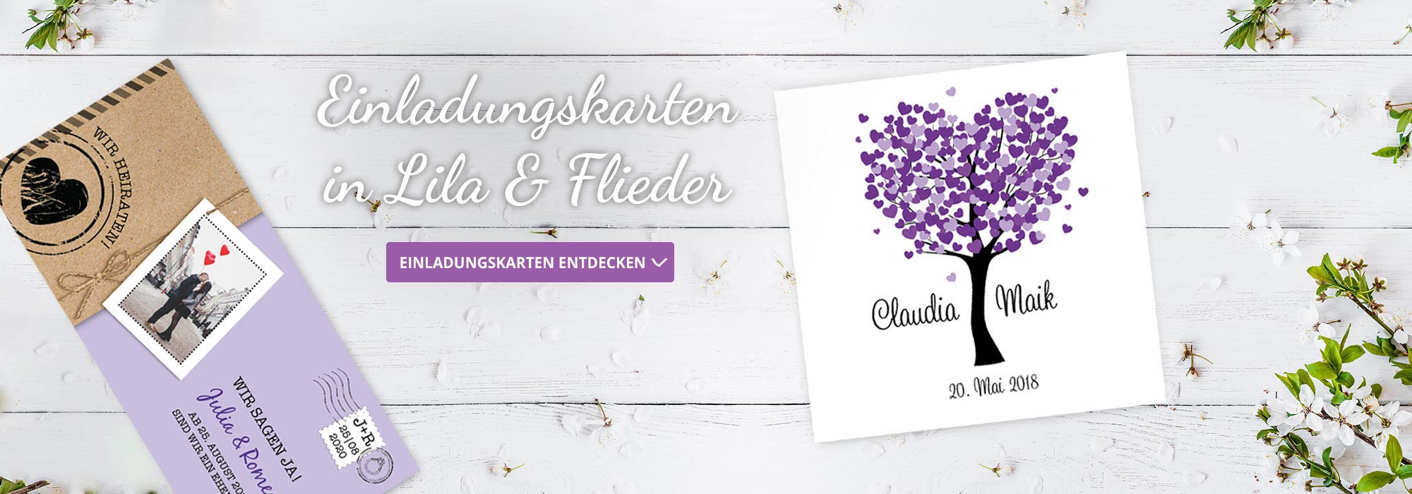 Einladungskarten Hochzeit Lila
 Einladungskarten Hochzeit Handgeschpftet Papier Blten