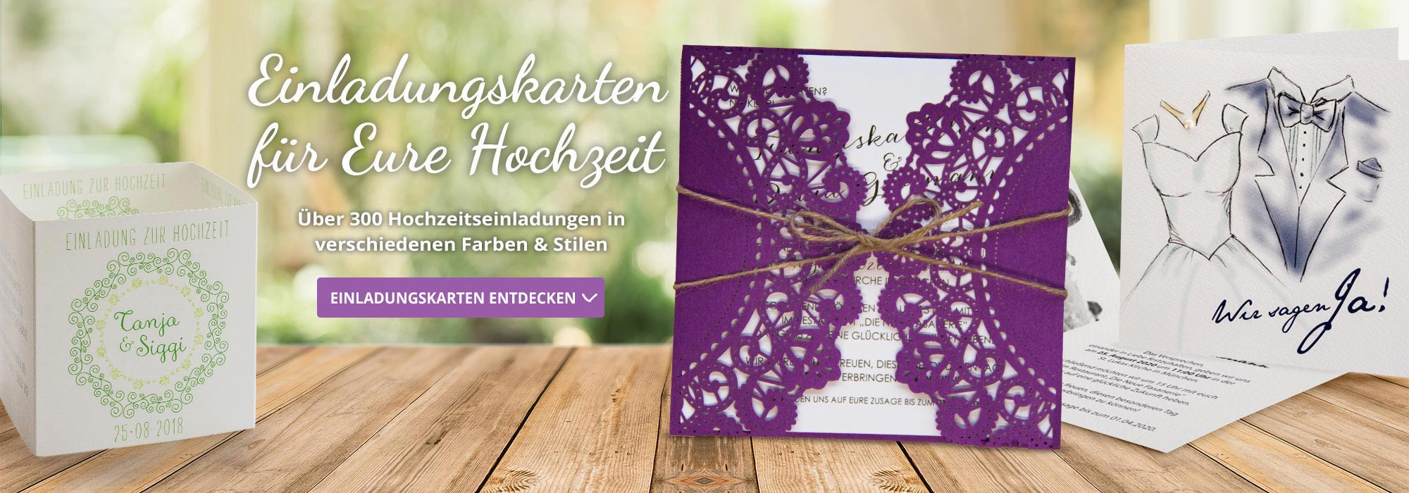 Einladungskarten Hochzeit Lila
 Einladungskarten Hochzeit Handgeschpftet Papier Blten