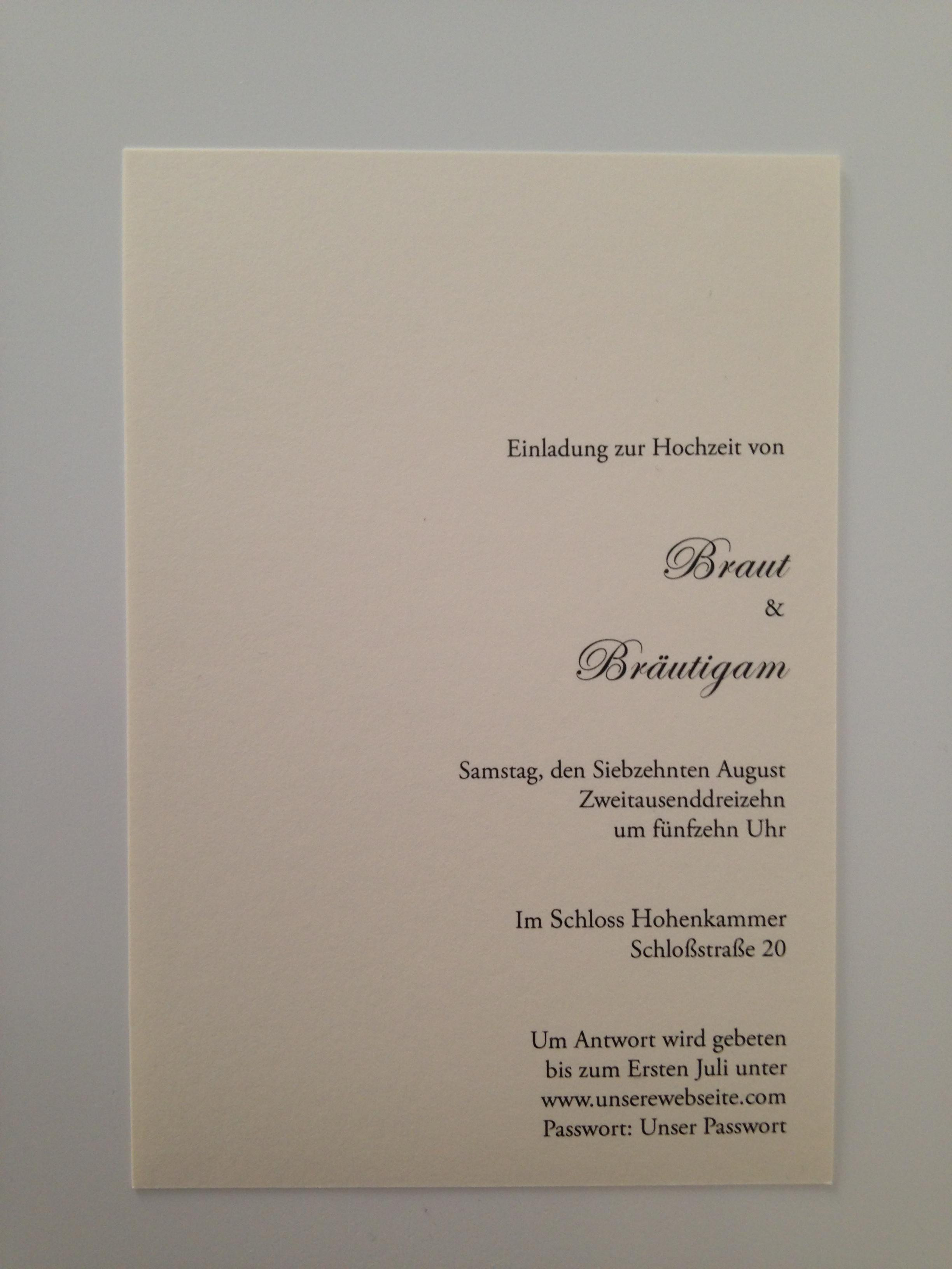 Einladungskarten Hochzeit Text
 Einladungskarten Hochzeit Text