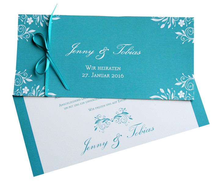 Einladungskarten Hochzeit Türkis
 Einladungskarten Hochzeitseinladung "Türkis elegant