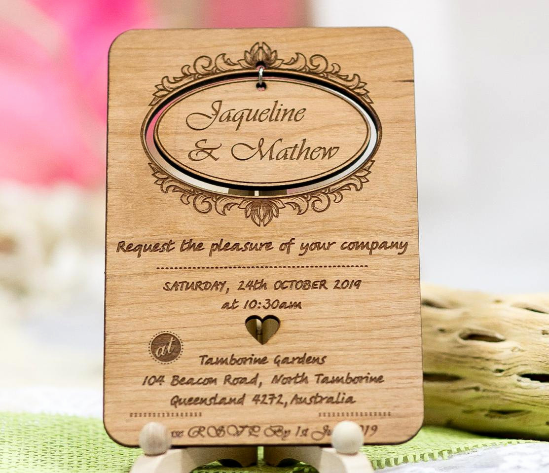 Einladungskarten Hochzeit Vintage Selber Machen
 Hochzeitseinladungen Aus Holz Beau Einladungskarten