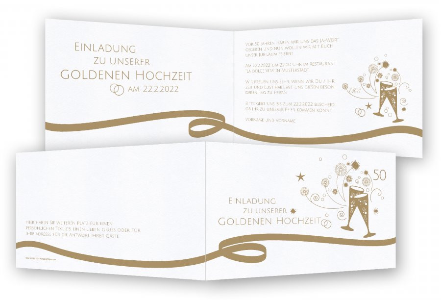 Einladungskarten Zur Goldenen Hochzeit
 Einladungskarten Goldene Hochzeit