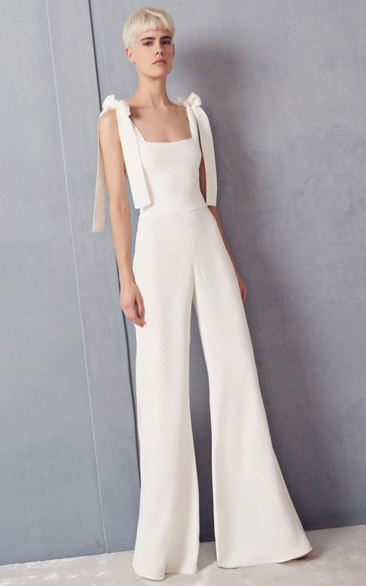 Elegante Jumpsuits Für Hochzeit
 jumpsuit hochzeit schlicht design damen schleifen schulter