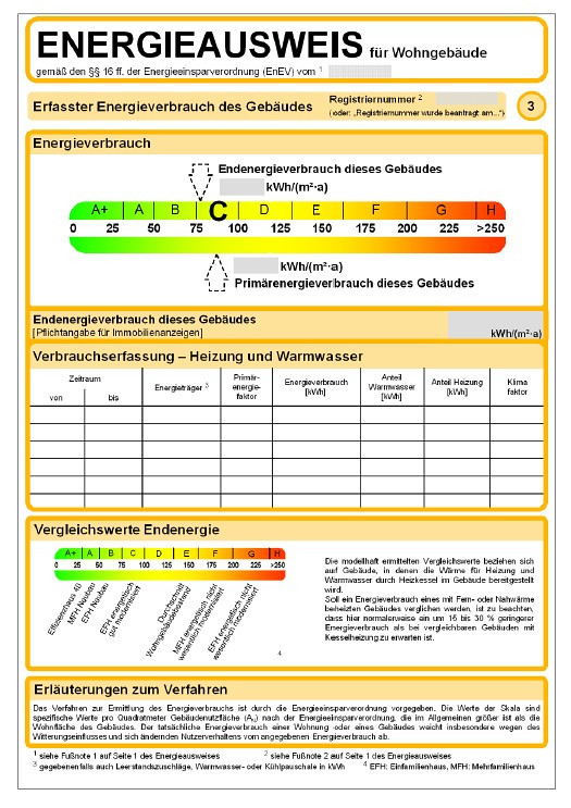 Energieeffizienzklasse Haus
 EnEV 2014