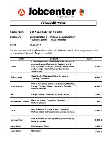 Erstausstattung Wohnung
 Preisliste bei Erstausstattung für Wohnung