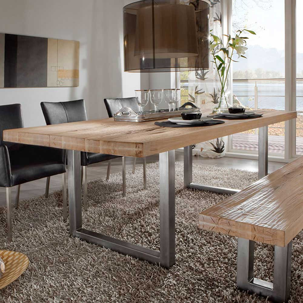 Esstisch Modern
 Design Esstisch Newok aus Balkeneiche Massivholz Pharao24