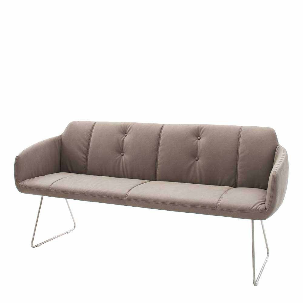 Esstisch Sofa
 Esstisch Sofa mit Kunstleder Schlammfarben & Edelstahl