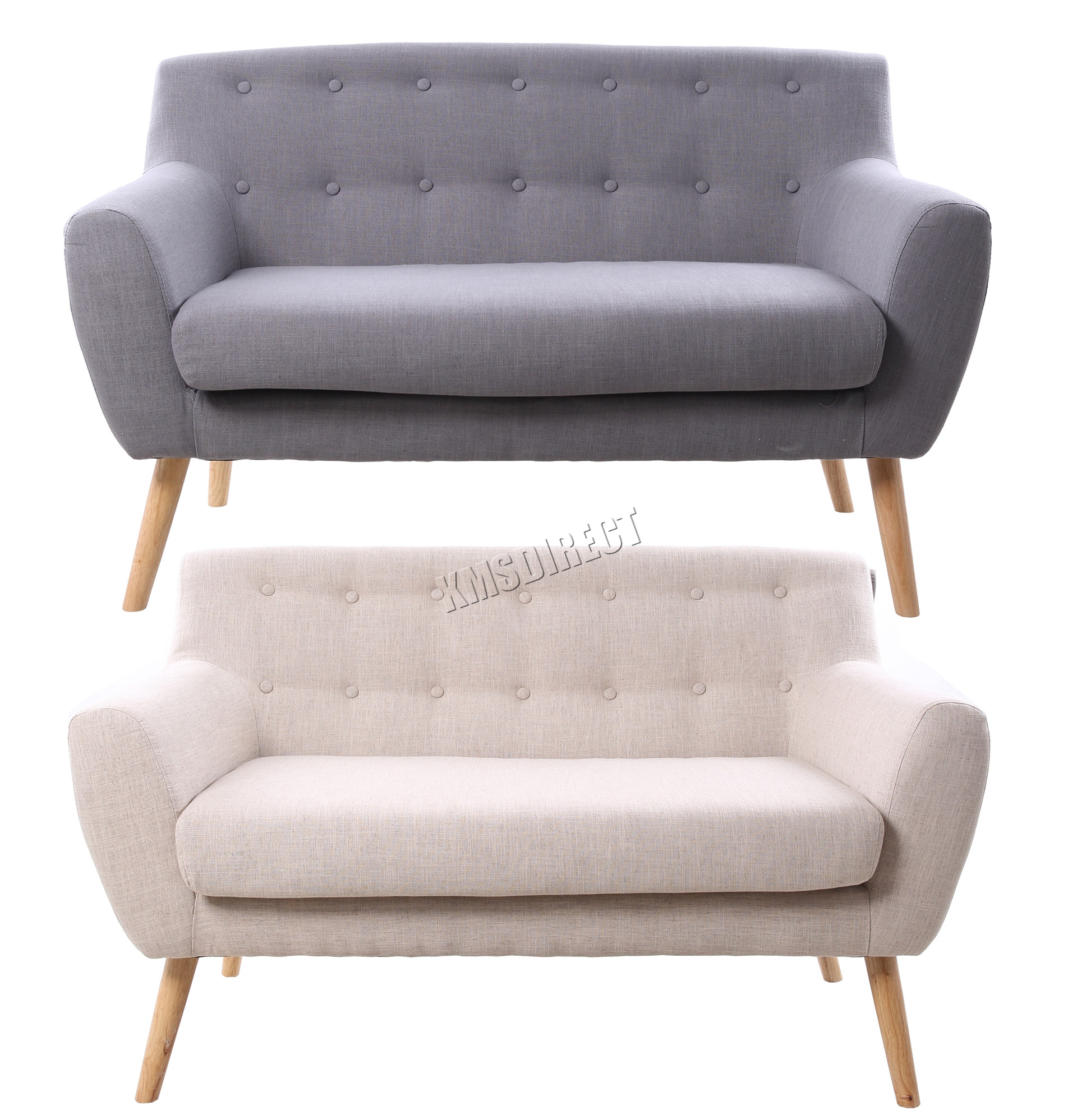 Esszimmer Sofa
 FoxHunter Leinenstoff 2 sitzer Sofa Couch Esszimmer Lounge