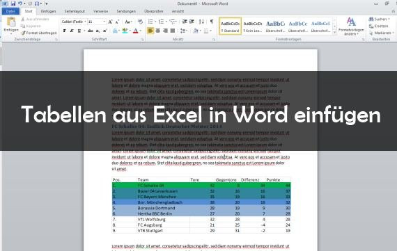 Excel Tabelle In Word Einfügen
 Excel Tabelle in Word einfügen – GIGA