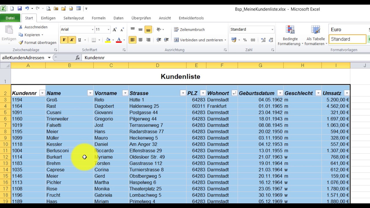 Excel Tabelle In Word Einfügen
 Excel Liste für Word Serienbrief vorbereiten