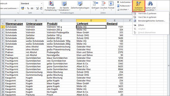 Excel Tabelle Sortieren
 Excel Tabellen sortieren