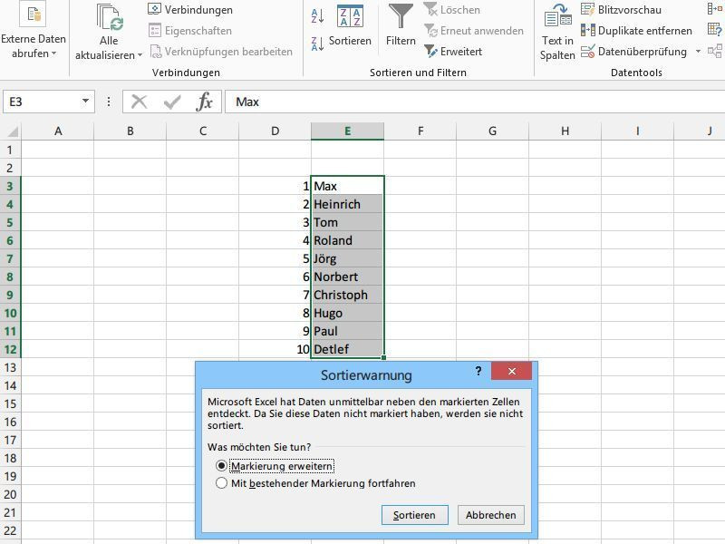 Excel Tabelle Sortieren
 Excel Tabellen intelligent alphabetisch sortieren