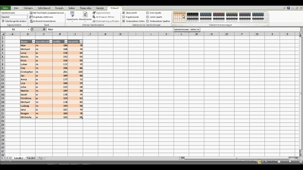 Excell Tabelle
 Tabelle in Excel erstellen Excel Tabelle erstellen