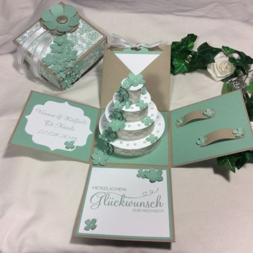 Explosionsbox Hochzeit Basteln
 XXL Magic Box Explosionsbox Geldgeschenk zur Hochzeit Mint