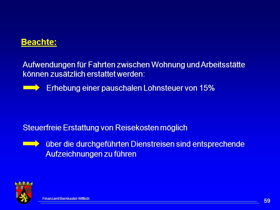 Fahrten Wohnung Arbeitsstätte
 Besteuerung der gemeinnützigen Vereine ppt herunterladen