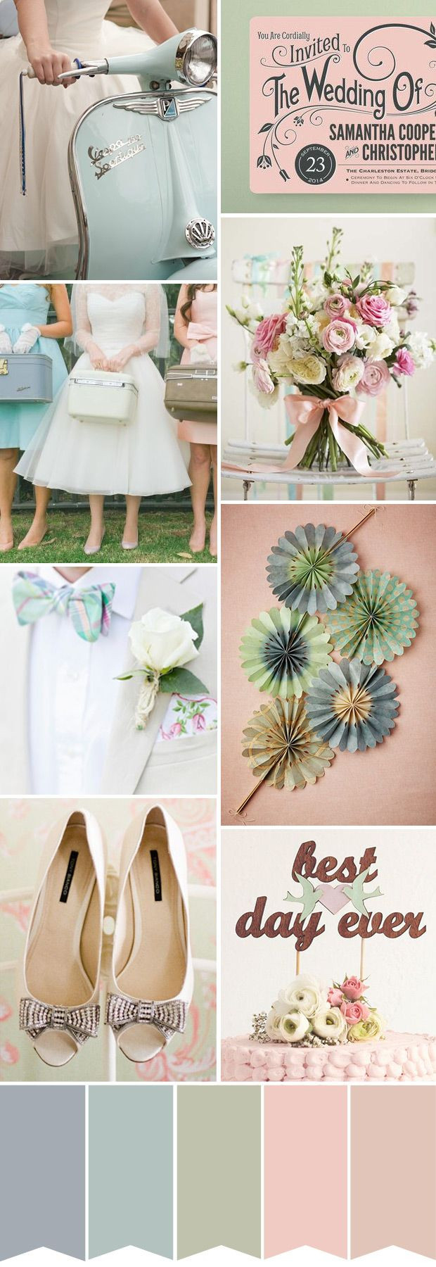 Farbschema Hochzeit
 Perfectly Pretty Retro Pastels Wedding Colour Palette