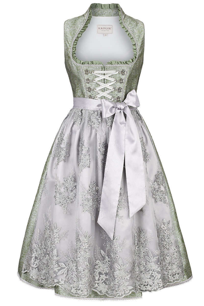 Festliche Dirndl Für Hochzeit
 Dirndl mit Doppelschürze oliv grau Festliche Dirndl