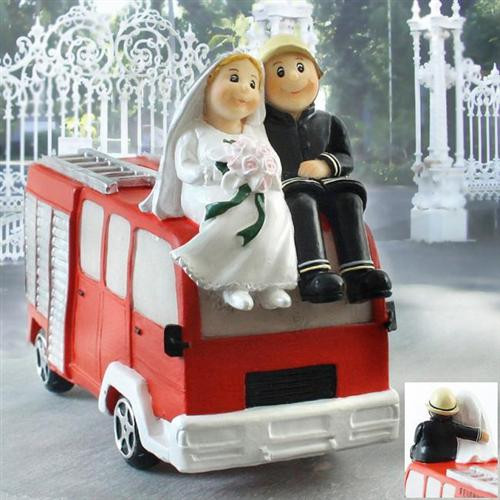 Feuerwehr Hochzeit
 Spardose BRIDAL Brautpaar auf Feuerwehrauto Feuerwehr