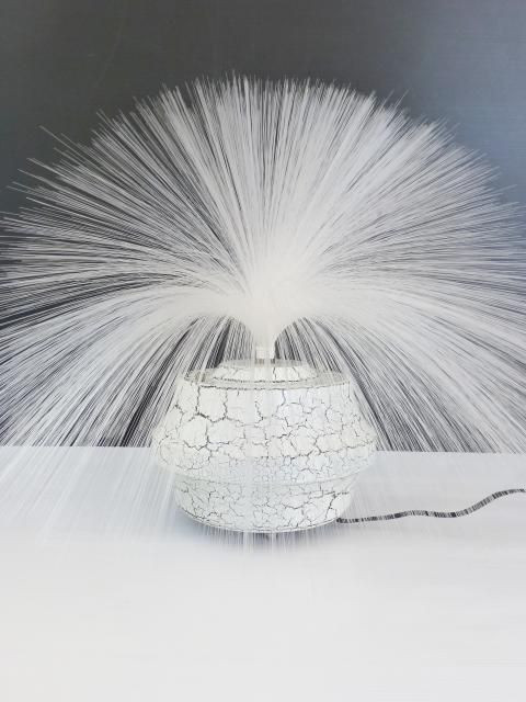 Fiberglas Lampe
 LAMPE A FIBRES OPTIQUES PIED MARBRE 1970 VINTAGE DESIGN