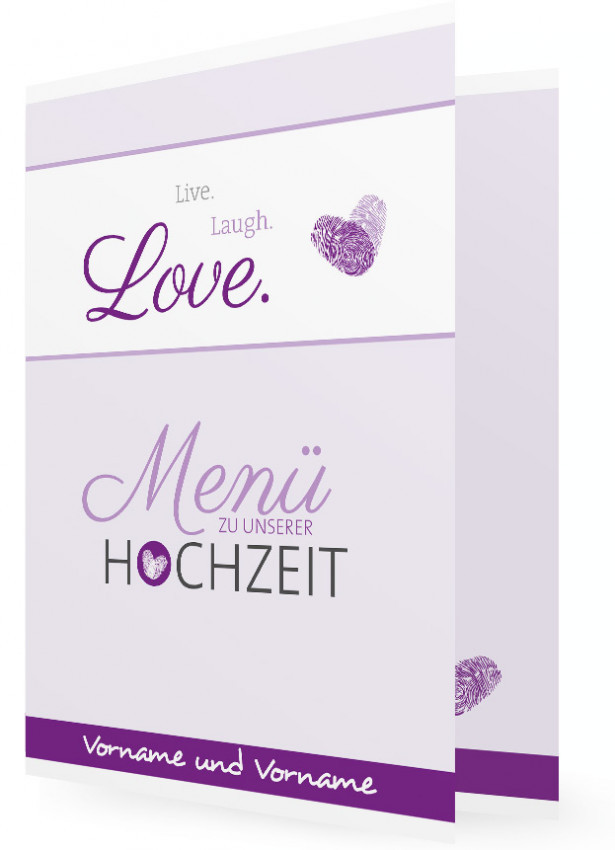 Fingerabdrücke Hochzeit
 Menükarten für Hochzeit gestalten