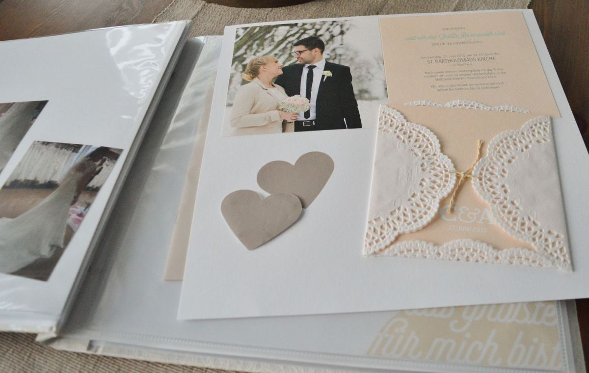 Fotoalbum Hochzeit Gestalten
 Carinas kreatives Hochzeitsalbum Mit Spitze einfach