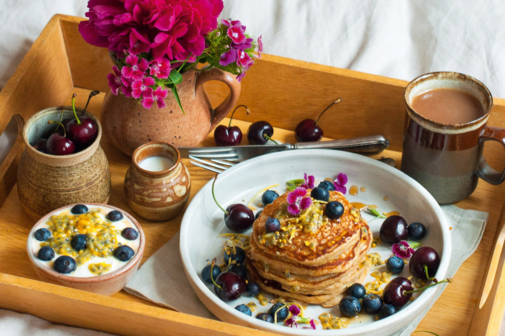 Frühstück Am Bett
 Zitronen Ricotta Pfannkuchen für das nächste Frühstück im