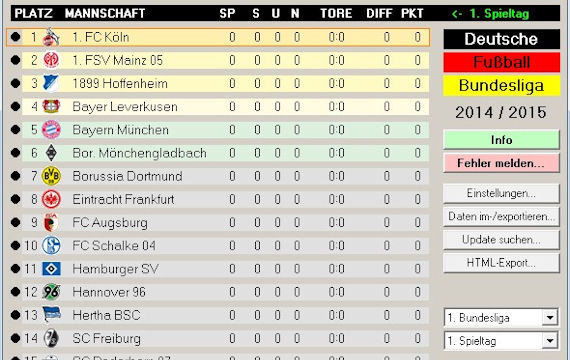 Fußball Tabelle
 BLT – Die Bundesliga Tabelle Download