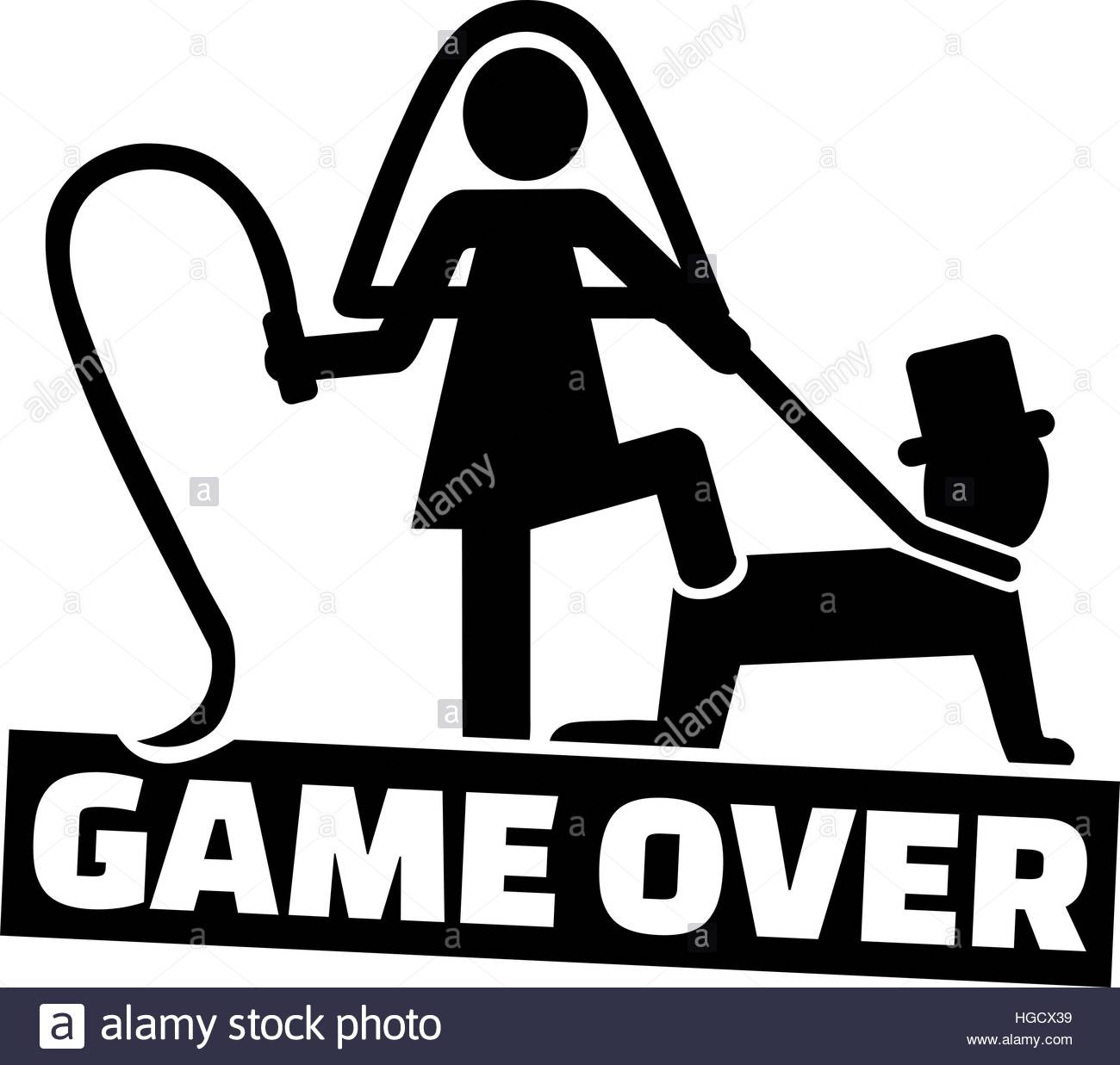 Game Over Hochzeit
 Wedding couple game over for the man Stock Vector Art