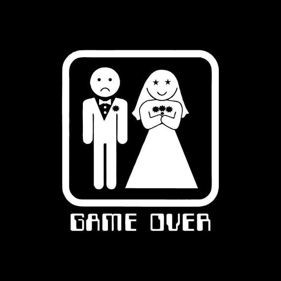 Game Over Hochzeit
 Mens GAME OVER T Shirt lustige Hochzeit Smoking von