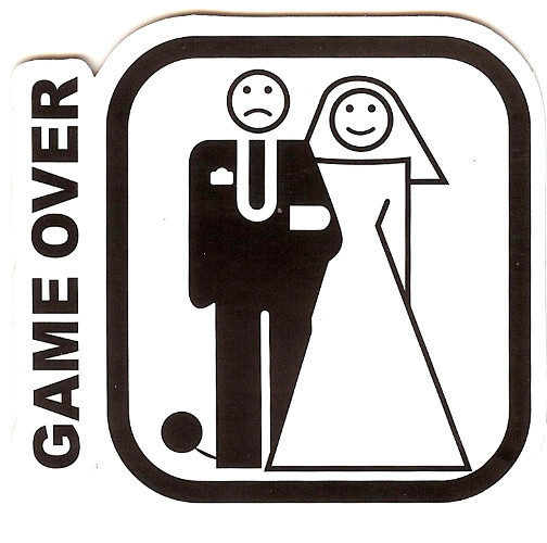 Game Over Hochzeit
 Stickers Miscellaneus Wedding = Gameover Sticker