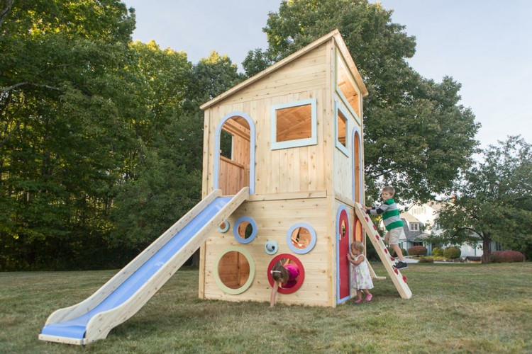 Garten Spielhaus Holz
 Spielhaus im Garten – modernes Kinderspielhaus aus Holz