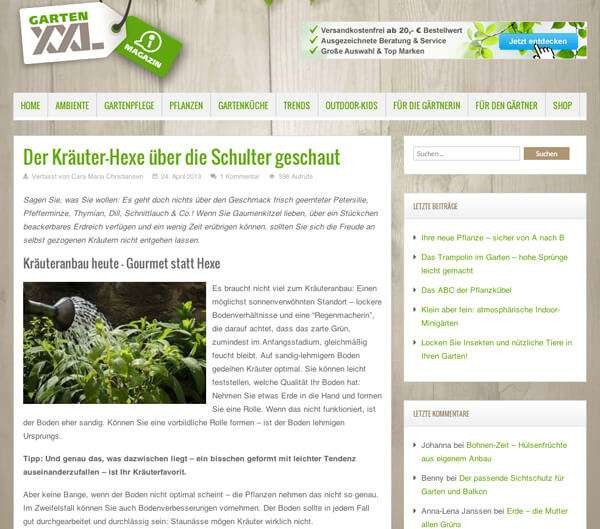 Garten Xxl De
 Content Marketing von gartenxxl Ein Full Service