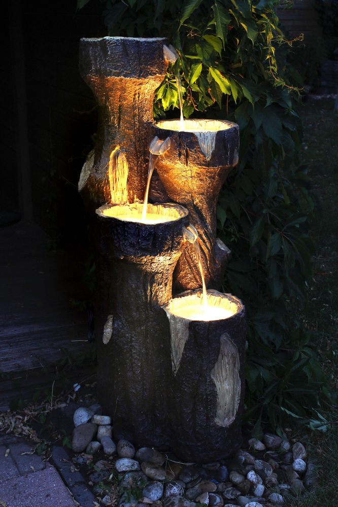 Gartenbrunnen Mit Beleuchtung
 Gartenbrunnen "Baumstamm" 120 cm mit LED Beleuchtung