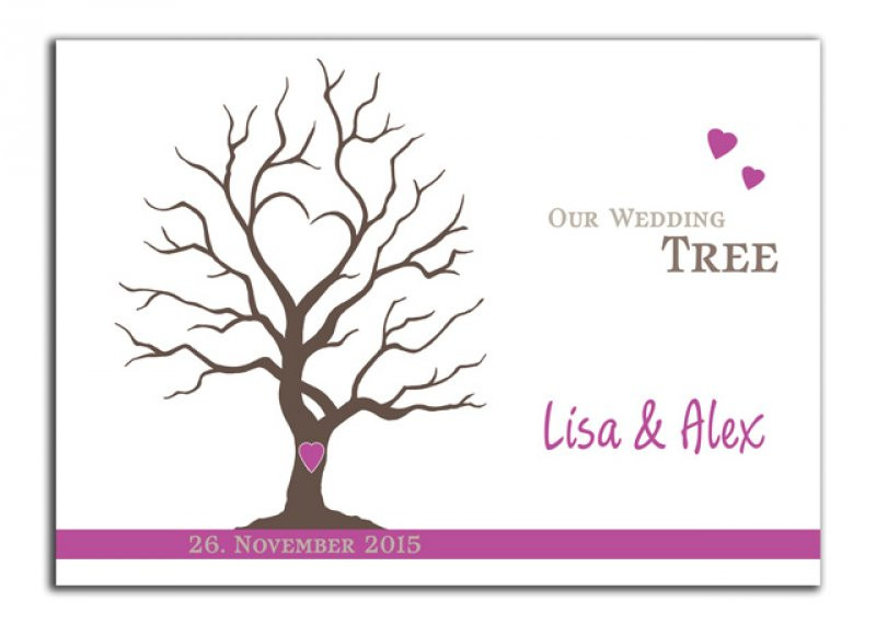 Gästebaum Hochzeit
 Wedding Tree rot grün lila Lisa und Alex Wedding Tree Karten