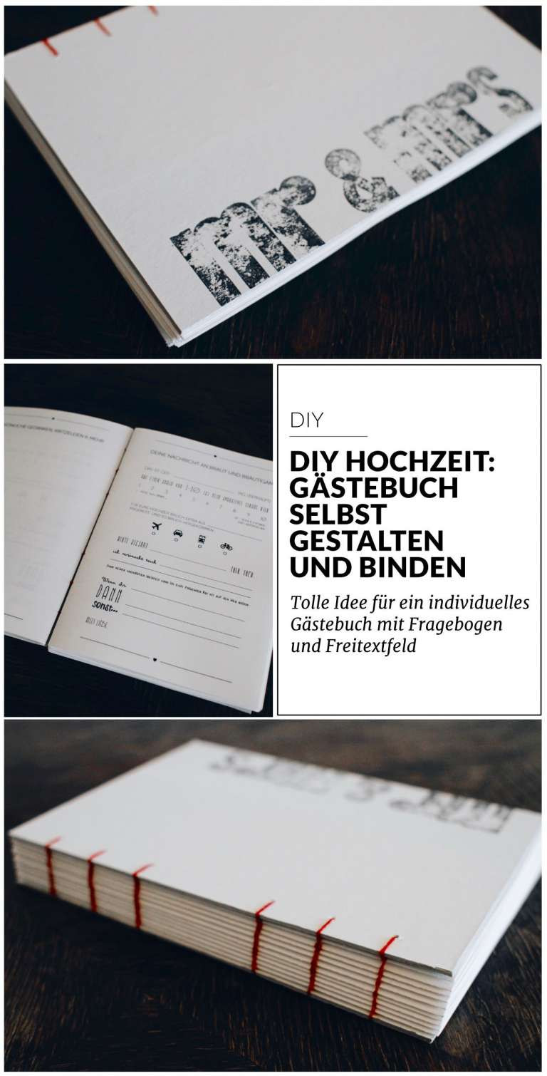 Gästebuch Hochzeit Eintrag Gestalten
 DIY Hochzeit Gästebuch selbst gestalten und binden