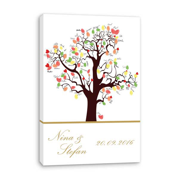 Gästebuch Hochzeit Fingerabdruck
 wedding tree leinwand