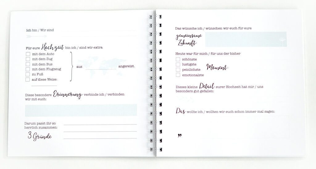 Gästebuch Hochzeit Mit Fragen
 Personalisiertes Hochzeitsgästebuch mit Fragen und