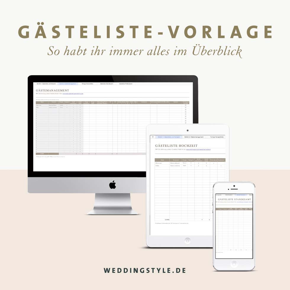 Gästeliste Hochzeit Vorlage
 Die Gästeliste zur Hochzeit Tipps und Vorlage zum Download