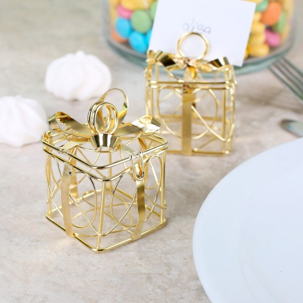 Gastgeschenke Goldene Hochzeit
 2 kleine goldene Geschenkboxen als Gastgeschenk zur Hochzeit