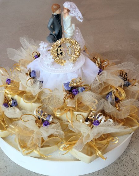 Gastgeschenke Goldene Hochzeit
 Bonboniere Gastgeschenke Tischdekoration zur silberne