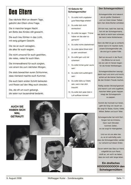 Gedicht Goldene Hochzeit Lustig
 Den Eltern 3 Hochzeitszeitung lustig