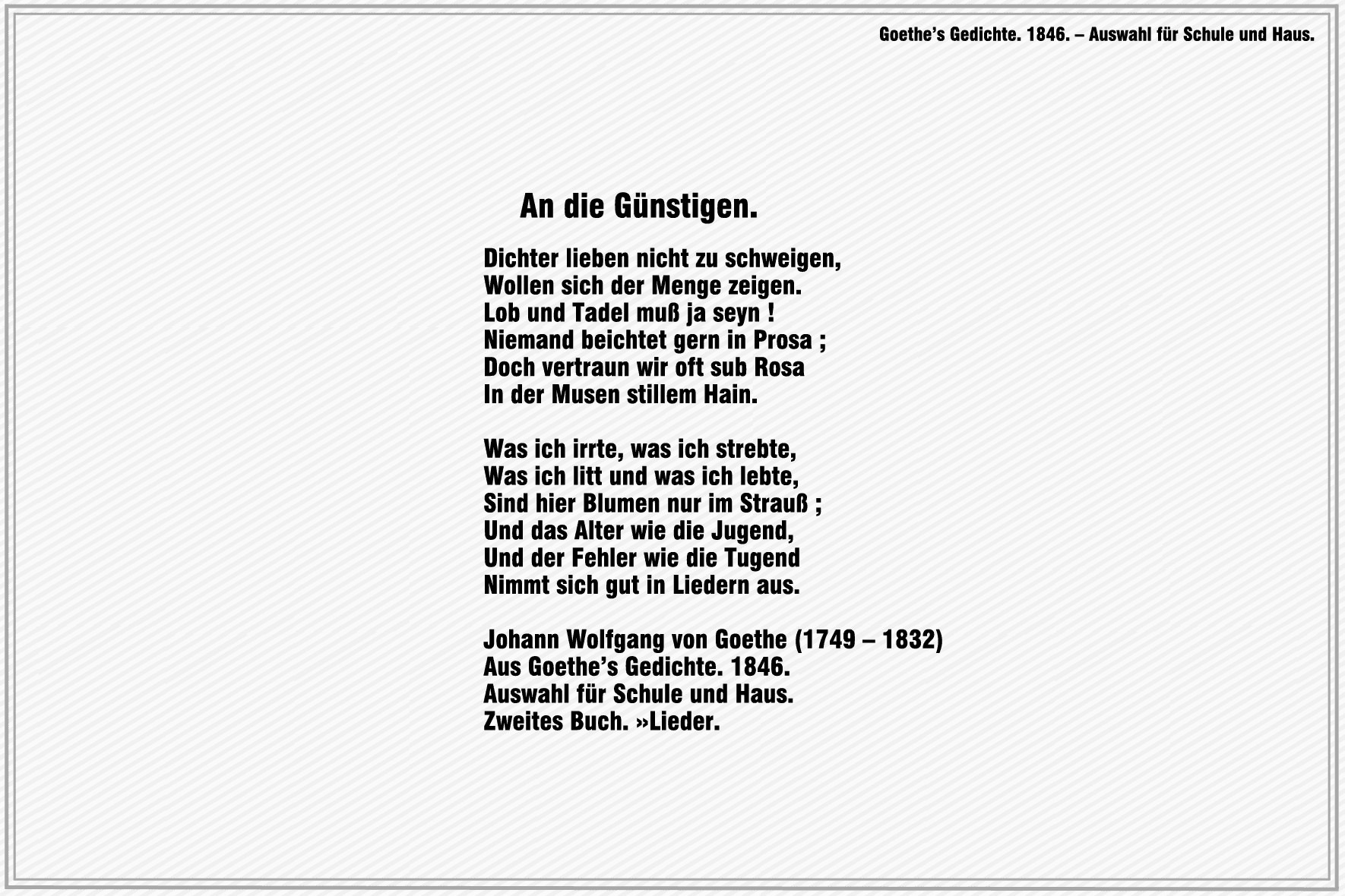 Gedicht Hochzeit Goethe
 Goethe gedichte fur schule – Frohe Weihnachten in Europa