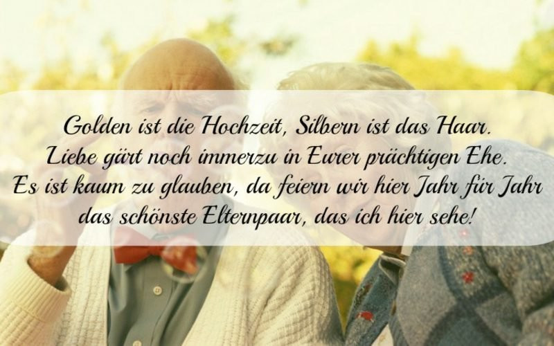 Gedicht Zur Goldenen Hochzeit
 Glückwünsche und Sprüche für goldene Hochzeit der