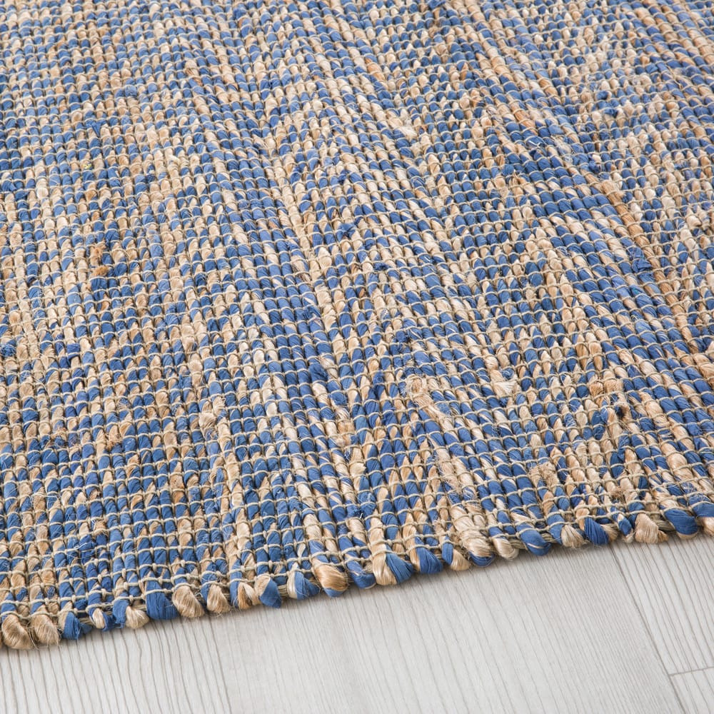 Geflochtener Teppich
 Geflochtener Teppich aus Jute und Baumwolle blau 160x230