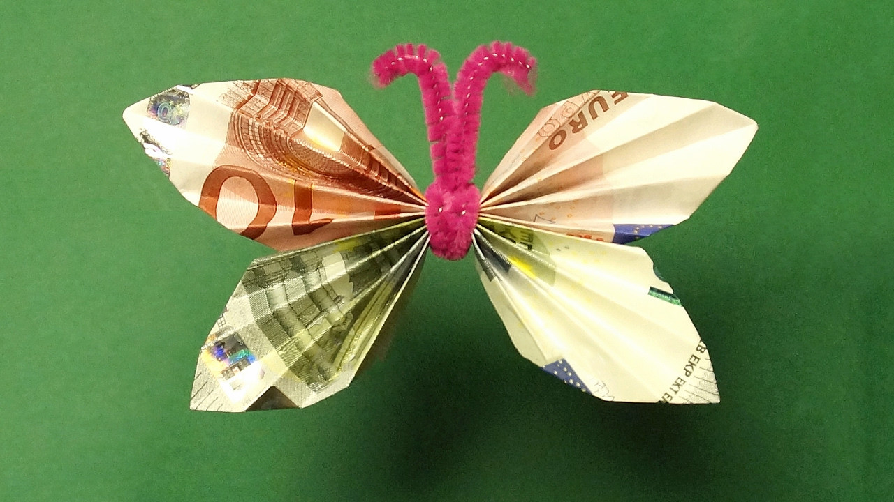 Geld Falten Hochzeit
 Geldscheine falten Geldgeschenke Schmetterling