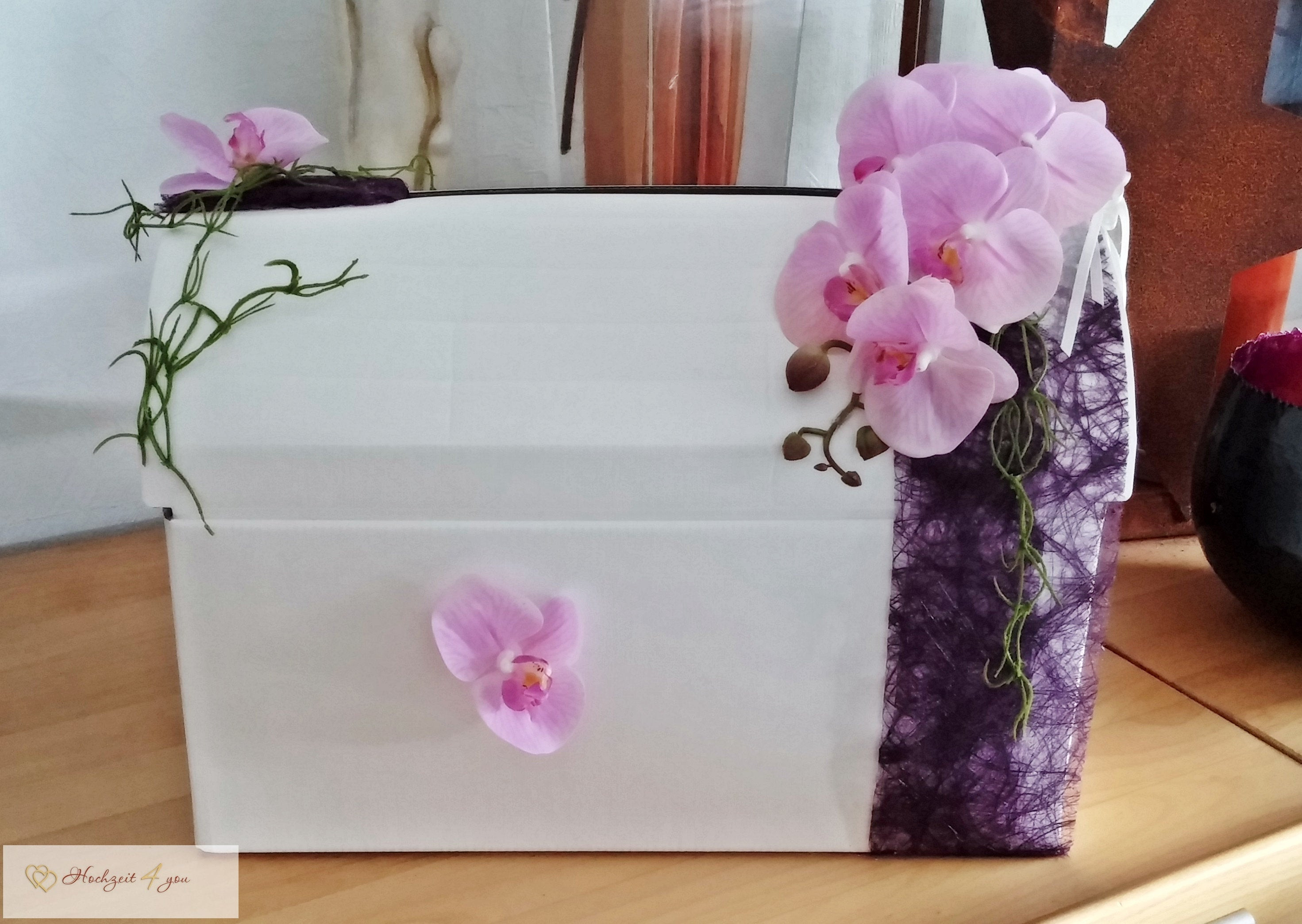 Geldbox Hochzeit
 Kartenbox Geldbox Kuvertbox Box Hochzeit Orchidee