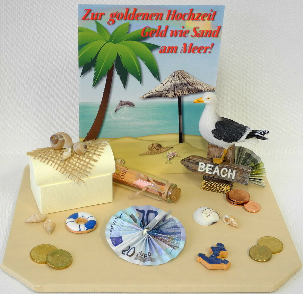 Geldgeschenk Goldene Hochzeit
 Geldgeschenk goldene Hochzeit Geld wie Sand am Meer